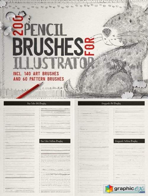 Pencil Brushes for Illustrator