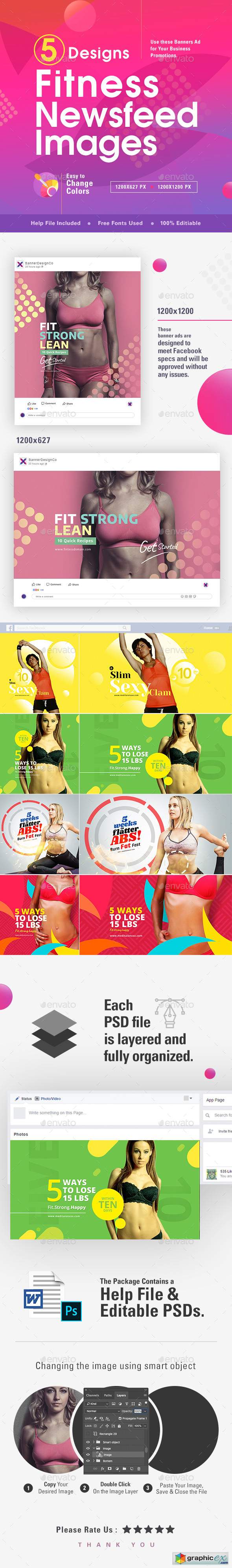 Fitness Social Media Banners - 10 Designs
