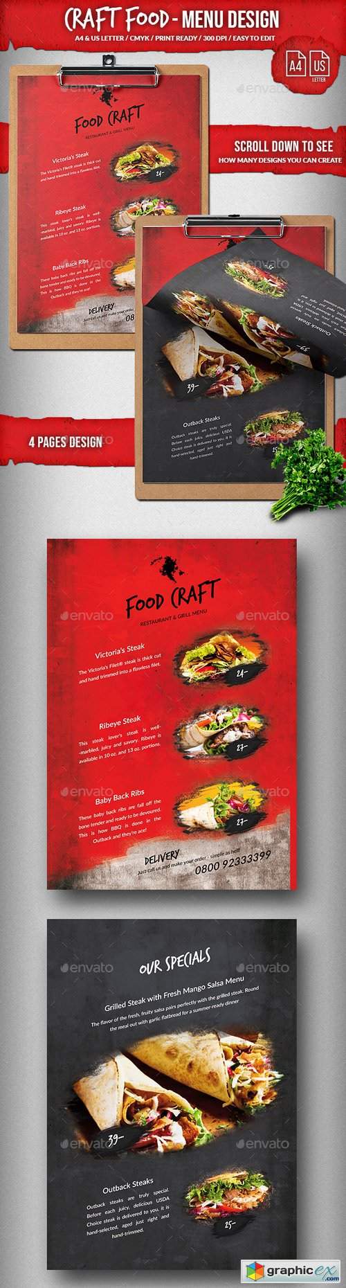 Craft Food Single 4 Pages A4 & US Letter Design