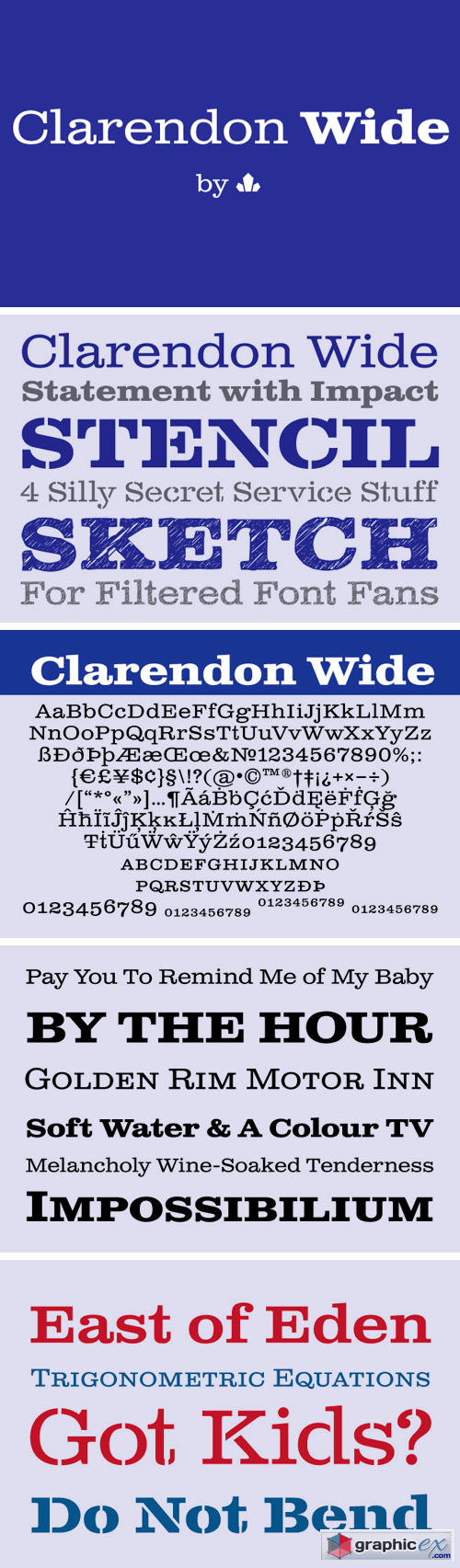 Clarendon Wide Font Family