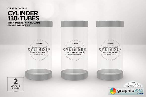 Cylinder Tube 3 Packaging Mockup