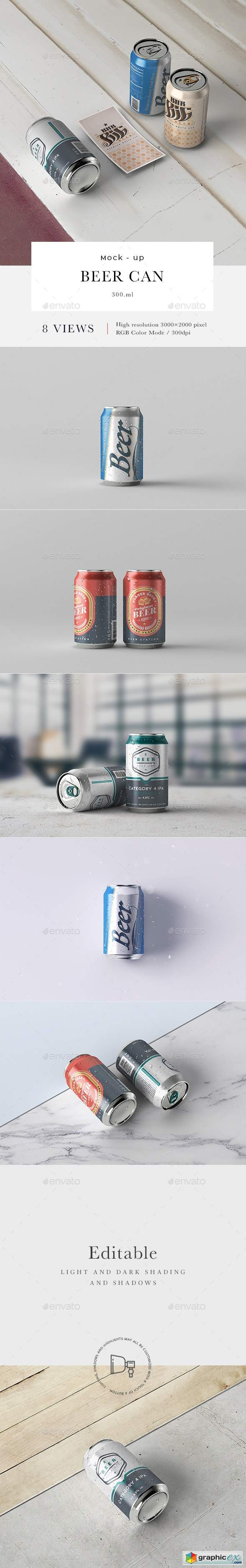 Beer Can 330 ml Mock-up