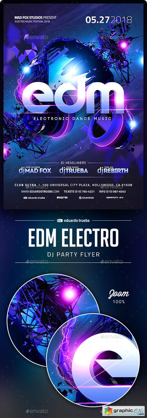 EDM Electro Dj Party Flyer
