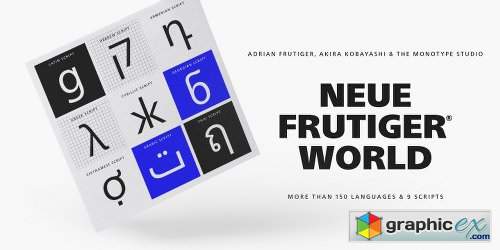 Neue Frutiger® World Font Family - 20 Fonts