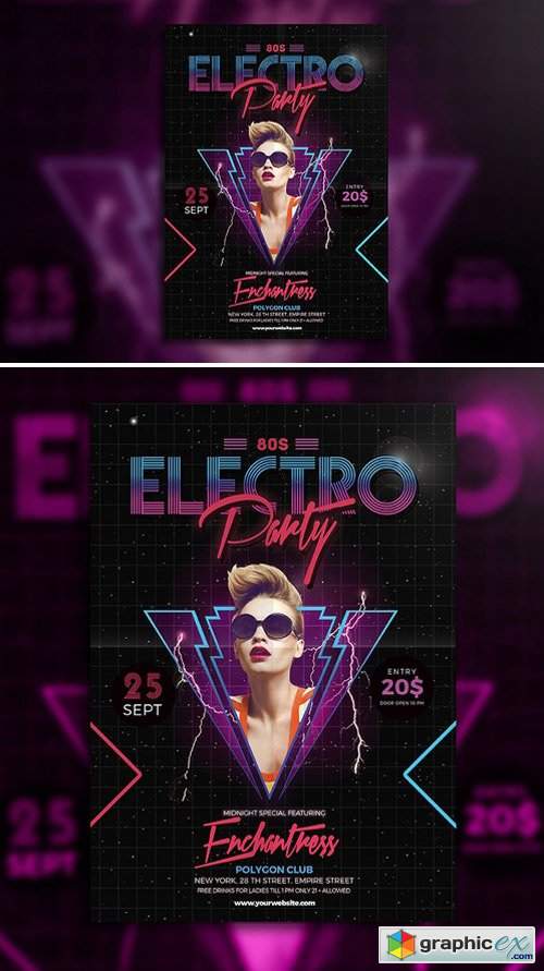 80's Electro Party Flyer 664123