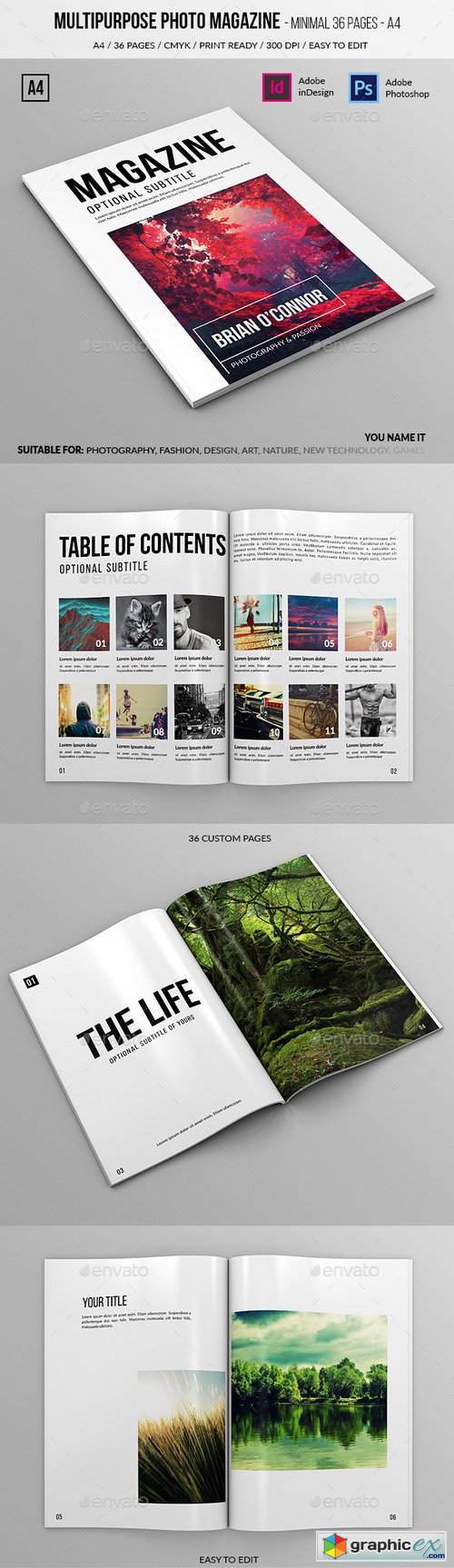 Multipurpose A4 Photo Magazine 36 Pages