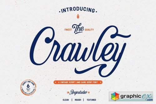 The Crawley (6 Font With Extras)