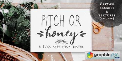 Pitch or Honey Family - 7 Fonts