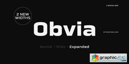 Obvia Expanded Font Family - 9 Fonts