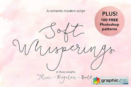 Soft Whisperings Font and 100 Extras