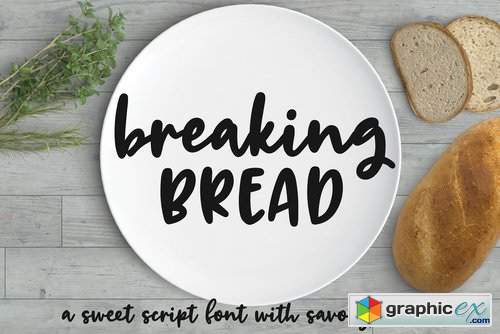 Breaking Bread a chunky script font