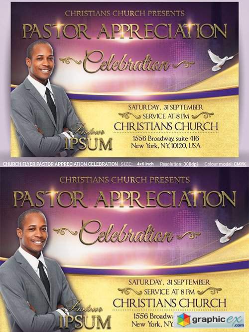 Church Flyer Pastor Appreciation » Free Download Vector Stock Image