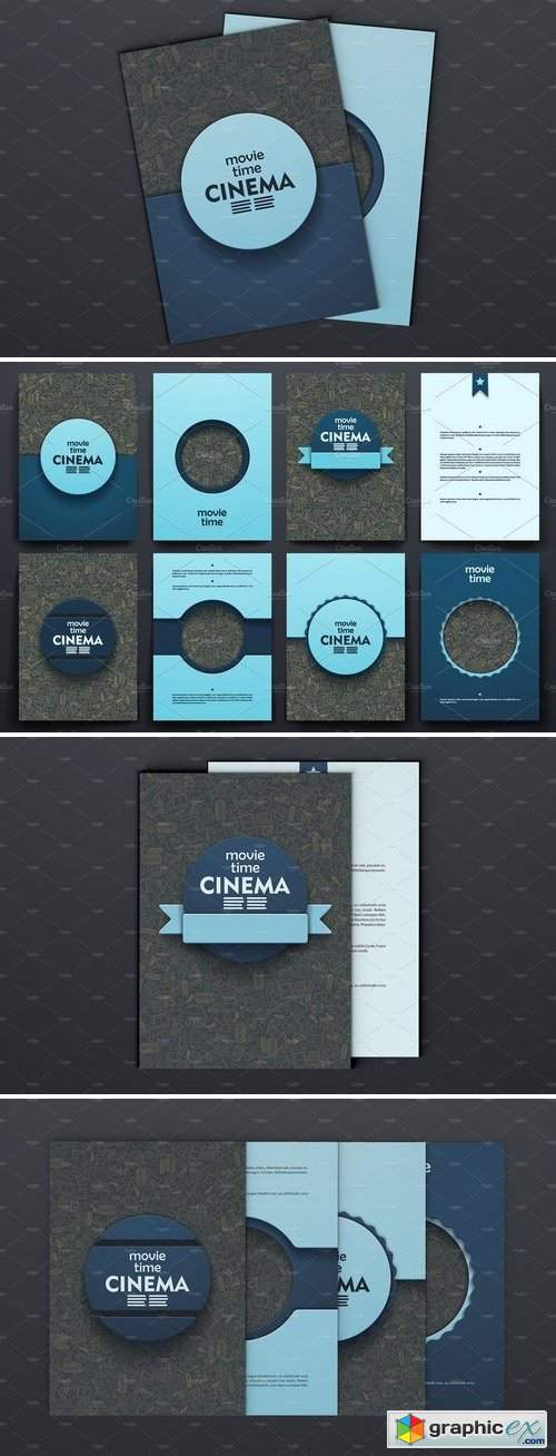 Cinema brochures. Doodle backgrounds