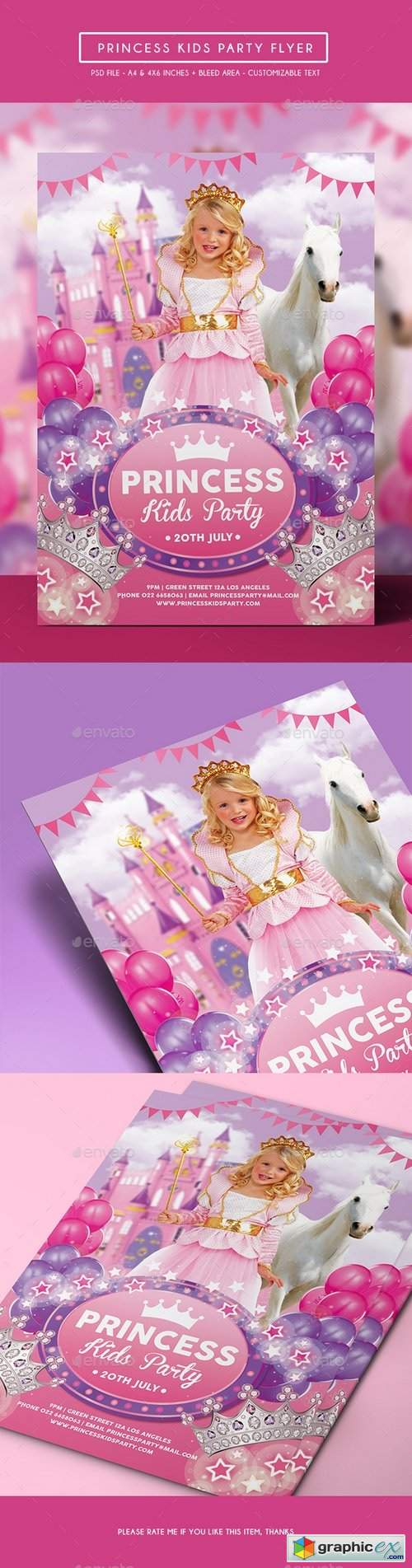 Princess Kids Party Flyer