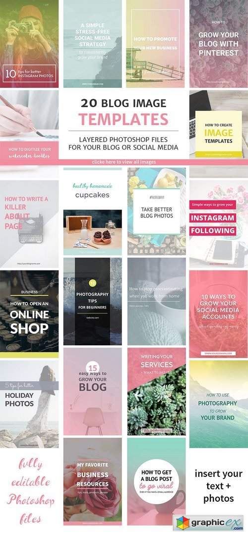 20 Blog Post and Instagram Templates