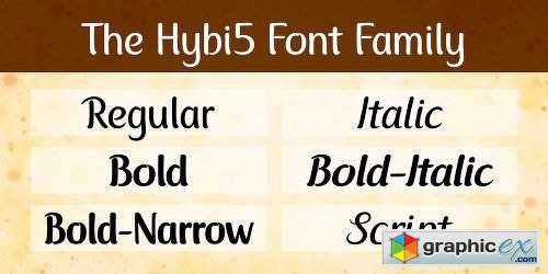 Hybi5 Font Family - 2 Fonts