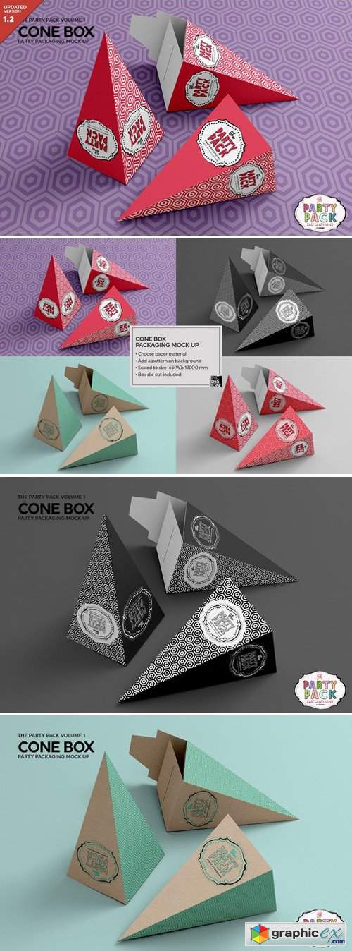 Cone Box Packaging Mockup