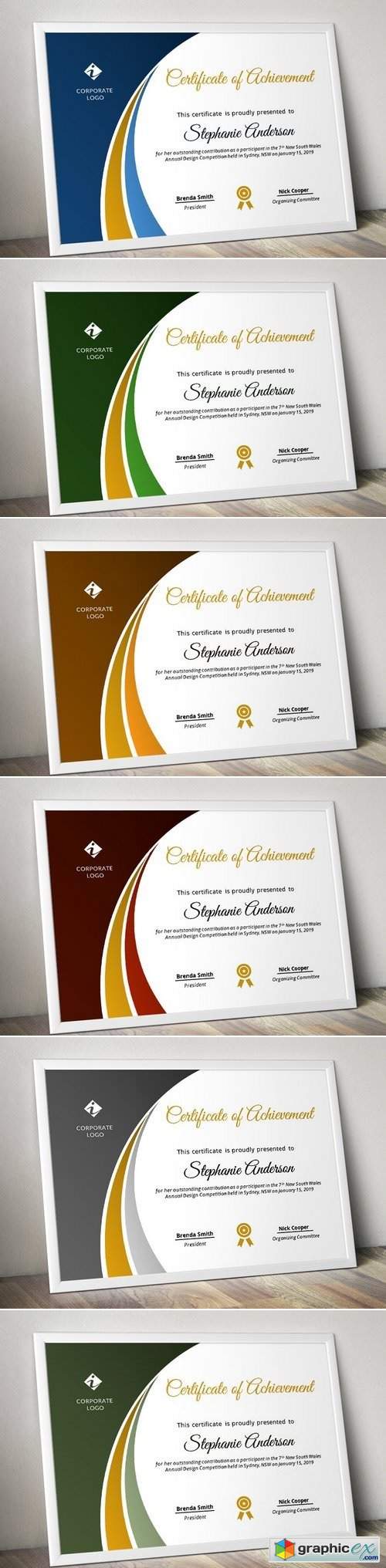 Modern Certificate Template pptx Free Download Vector Stock Image 