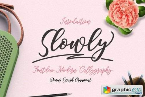 Slowly Duo Font Family - 6 Fonts