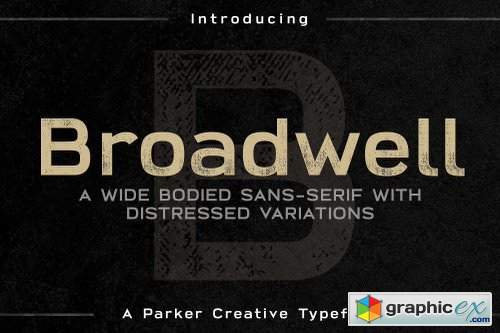Broadwell Bold Distressed Font