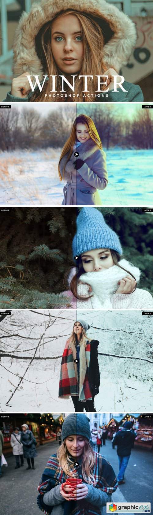 50 Winter Photoshop Actions Bundle