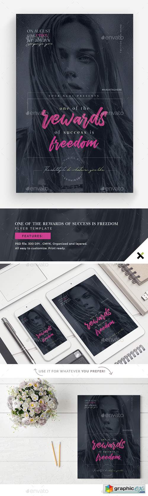 On Of the Rewards of Success is Freedom Flyer Template