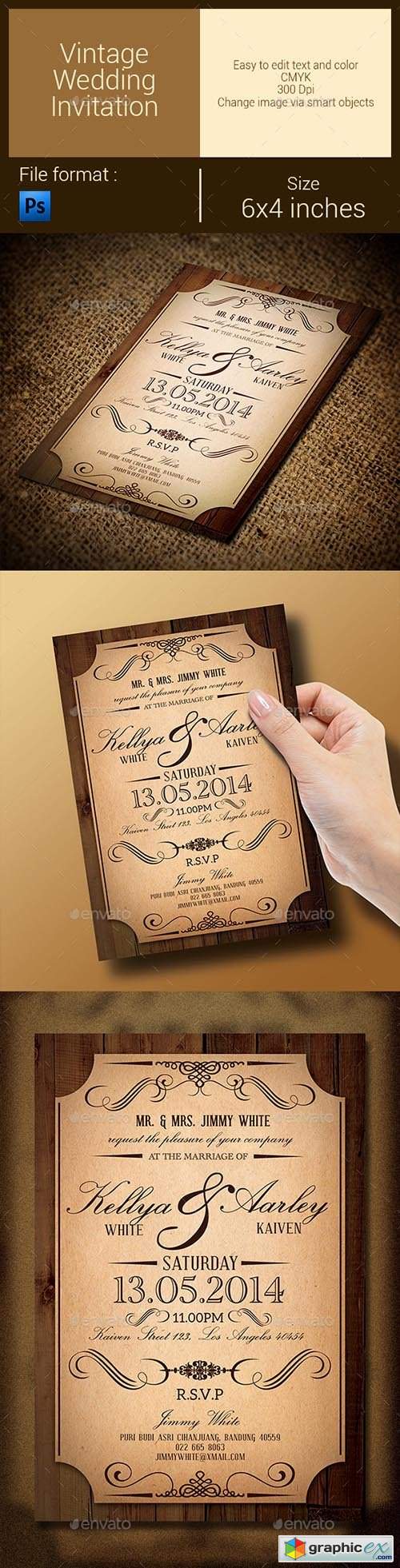 Vintage Wedding Invitation 9615090