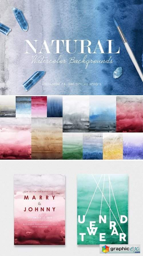 Natural Watercolor Ombre Backgrounds