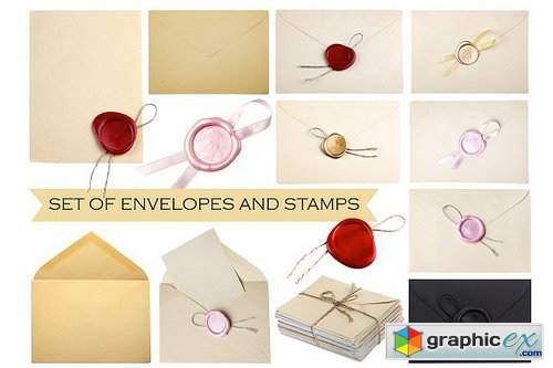 Old Envelopes and vintage wax seal