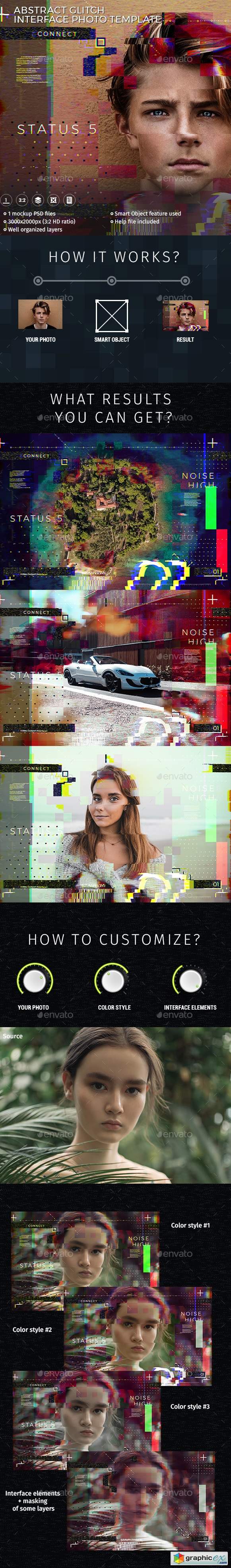Abstract Glitch Photo Interface Template