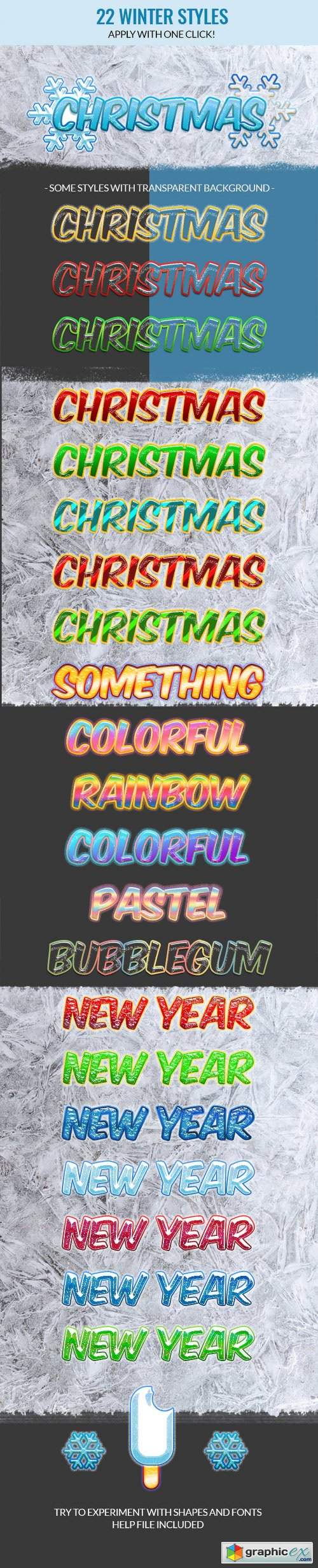 Holiday Christmas Photoshop Text Styles