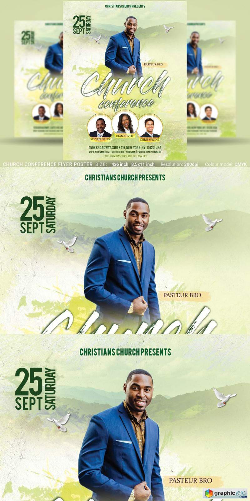 Church Conference Flyer Poster 3219154 » Free Download Vector Stock Image Photoshop Icon