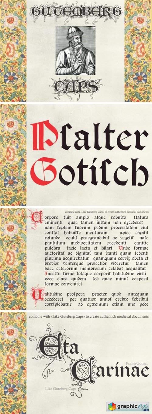 Gutemberg Psalter Gotisch Duo Font