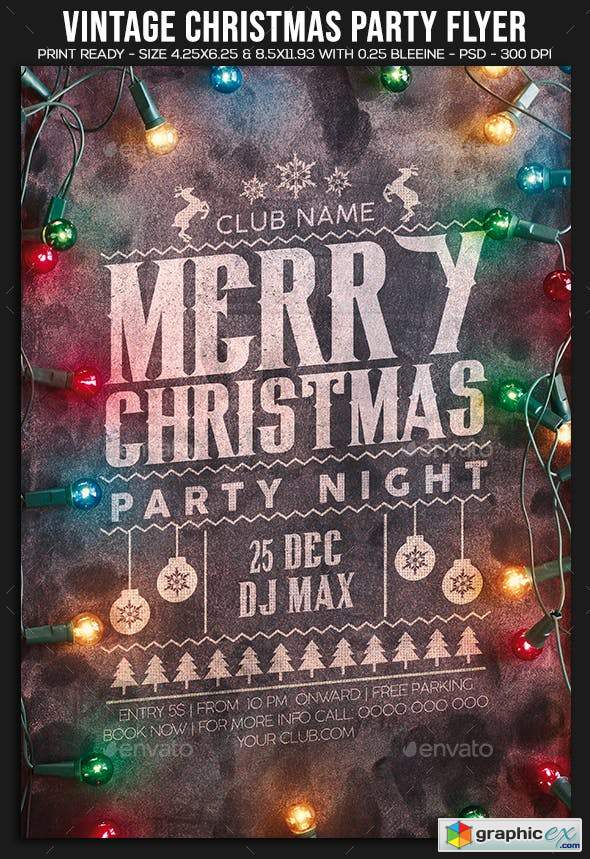 Vintage Christmas Party Flyer 22896868
