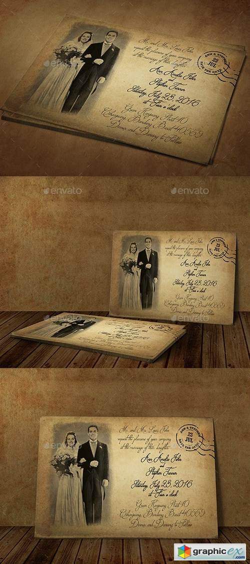 Vintage Wedding Invitation 18829887