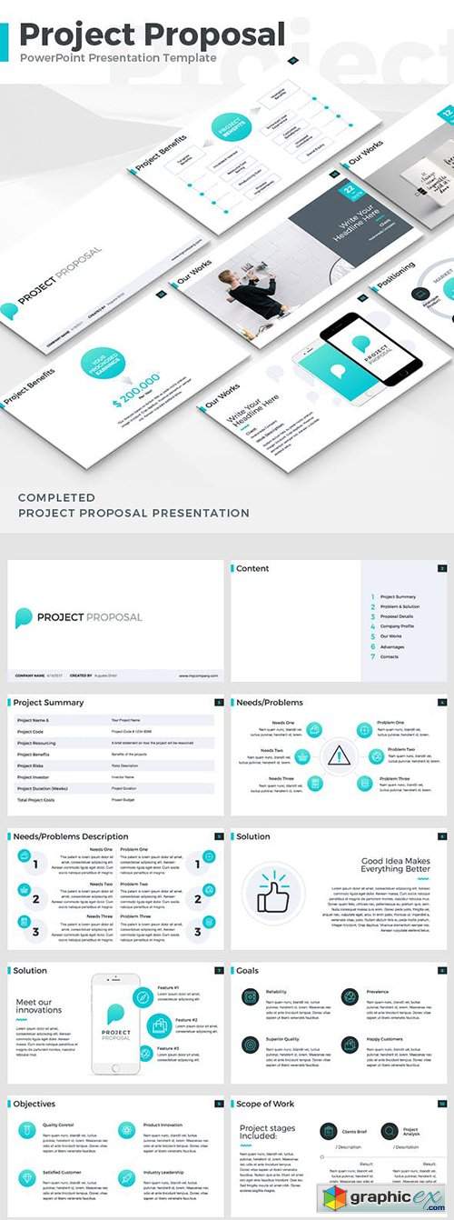 Project Proposal Powerpoint Template Free Download Vector Stock