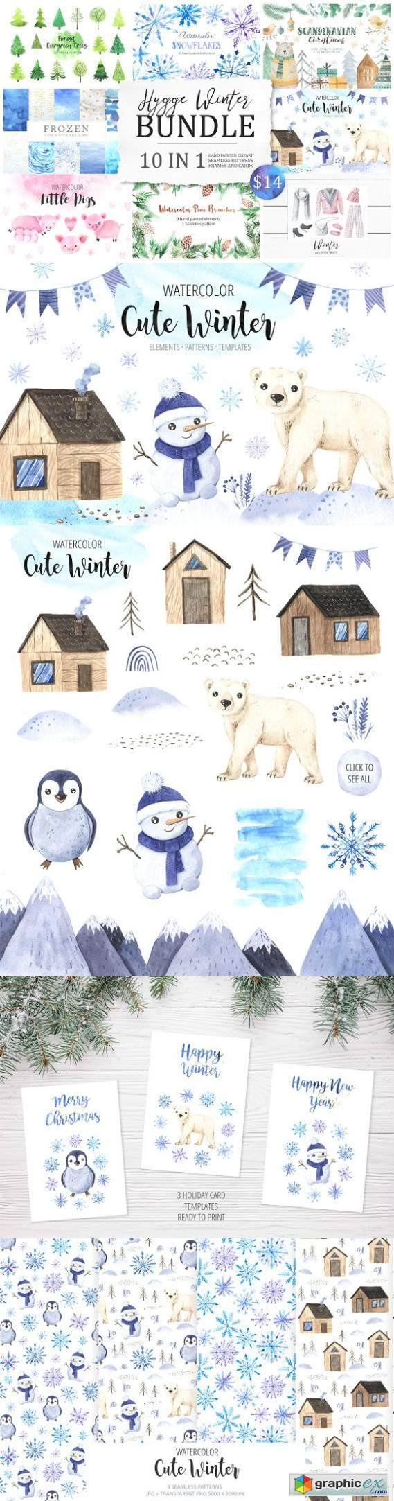 BUNDLE Winter Hygge Watercolor Kit