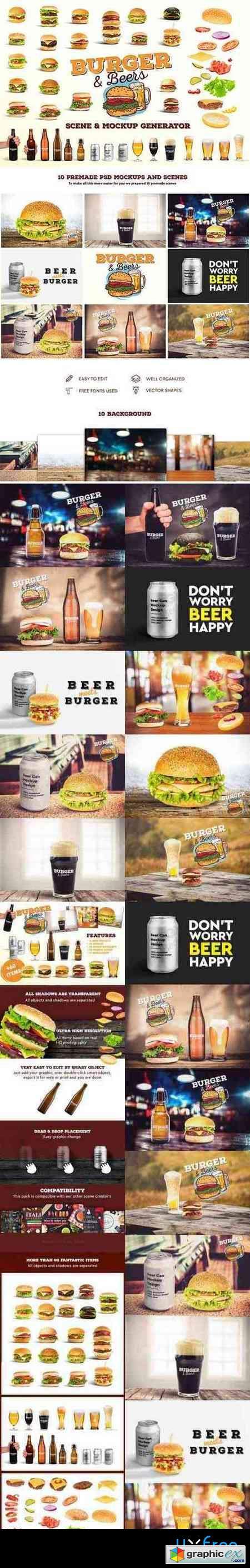 Burger&Beer Mock-up Scene Creator