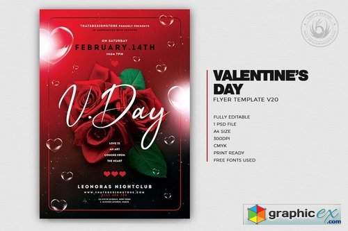 Valentines Day Flyer Template V20
