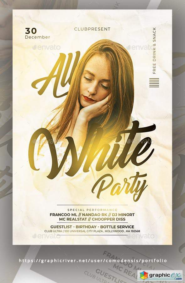 White Party Flyer 23059005 » Free Download Vector Stock Image Photoshop