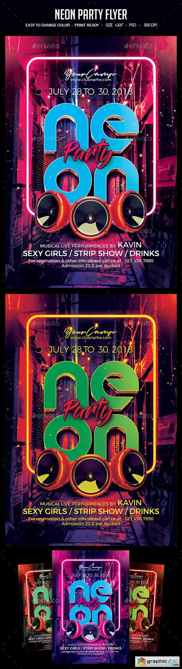Neon Party Flyer 23055132