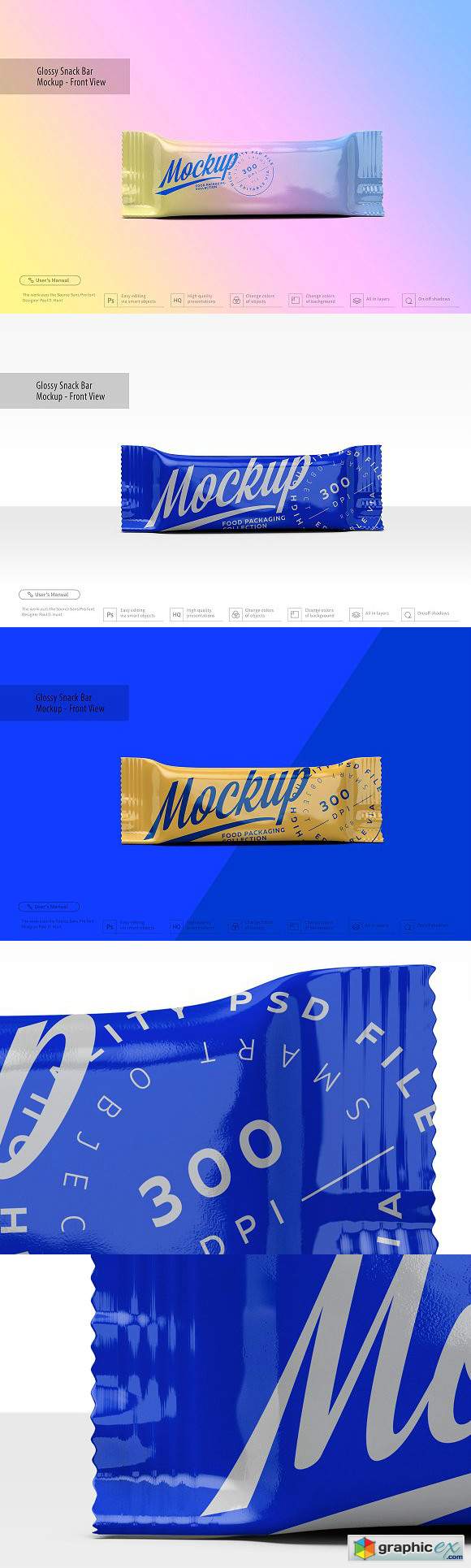 Glossy Snack Bar Mockup - Front View