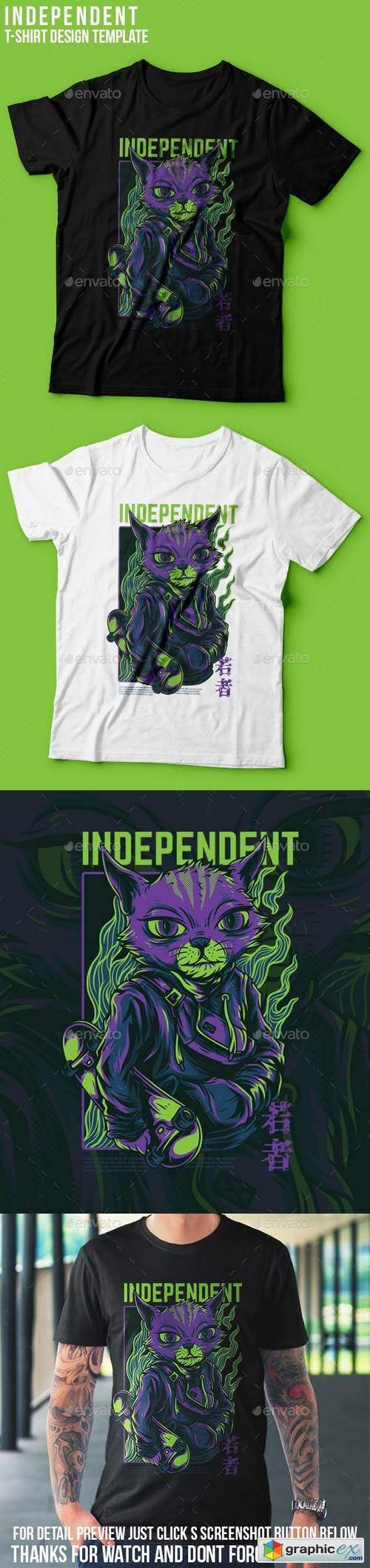 Independent Cat T-Shirt Design