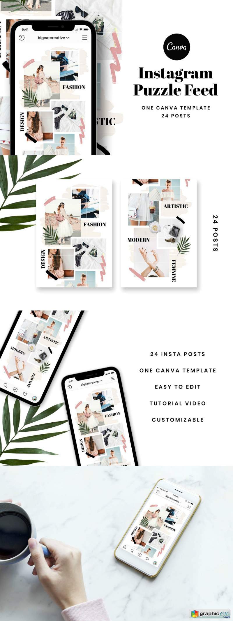 Instagram Puzzle Feed Template