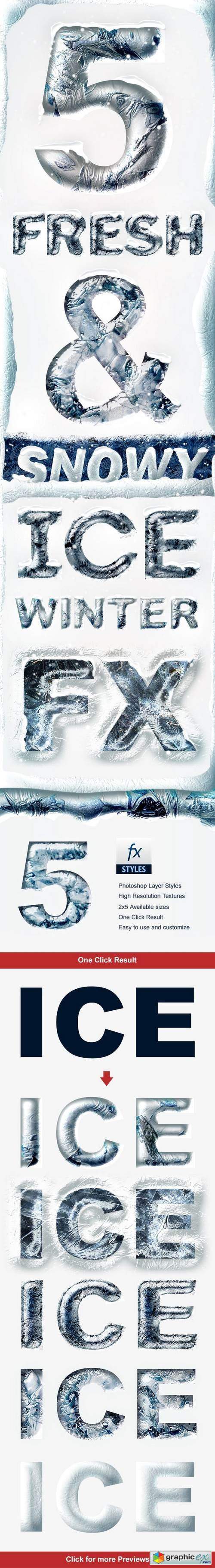 Ice Chrome Photoshop Layer Styles - Frozen Metal Text Effect