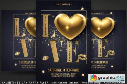 Valentines Day Party Flyer 3349679