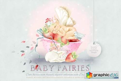 Baby Fairies Clipart Collection
