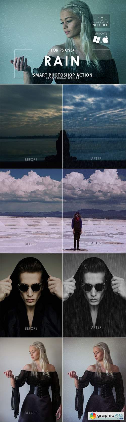 Rain Effect Photoshop Action