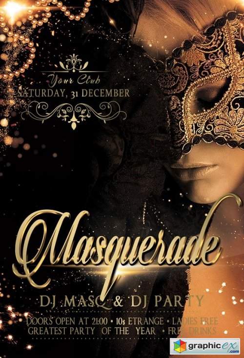 Masquerade Mardi Gras Party Flyer