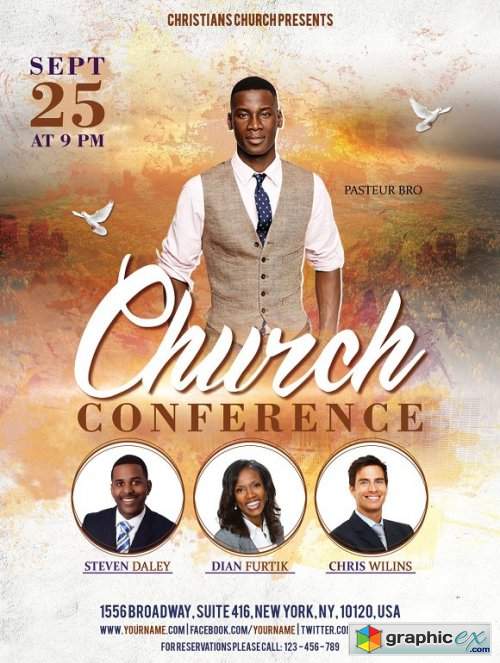 Church Conference Flyer Poster 3370849 » Free Download Vector Stock